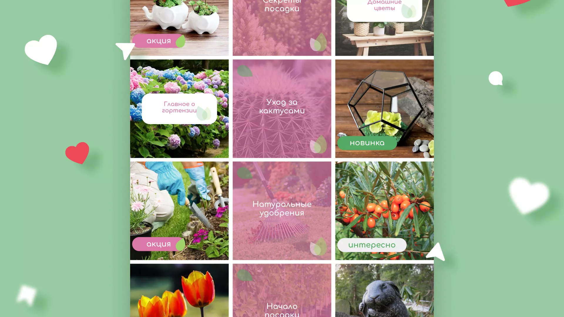 Разработка оформления профиля Instagram для магазина «Floraint» в Кронштадте