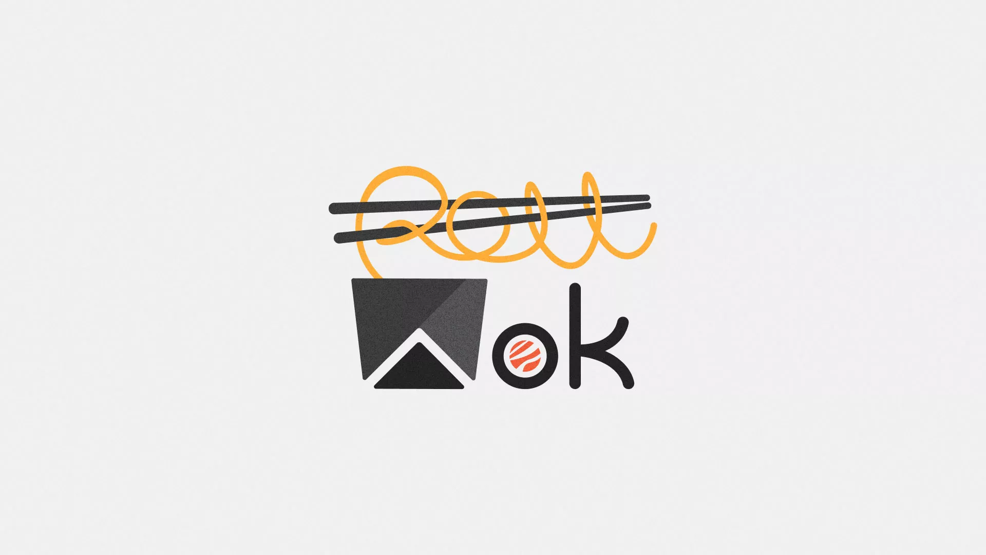 Разработка логотипа суши-бара «Roll Wok Club» в Кронштадте